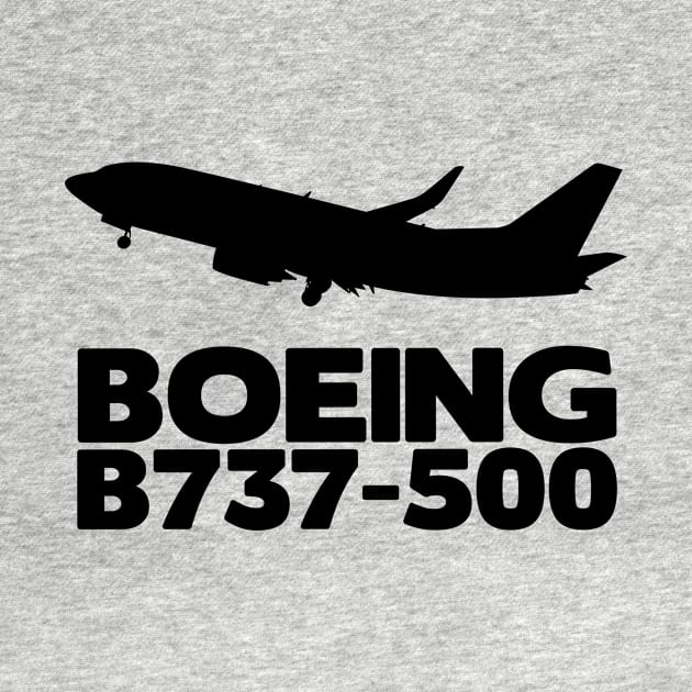 Boeing B737-500 Silhouette Print (Black) by TheArtofFlying